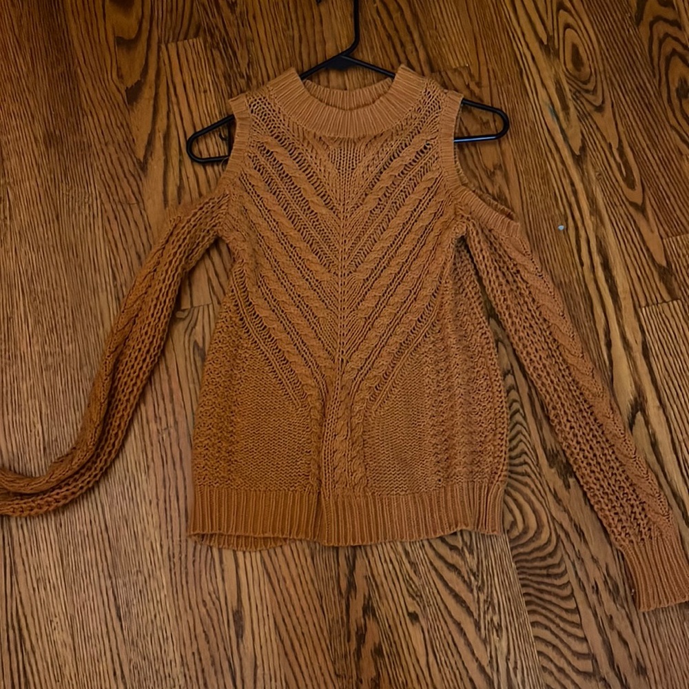 Aeropostale off the shoulder brown sweater